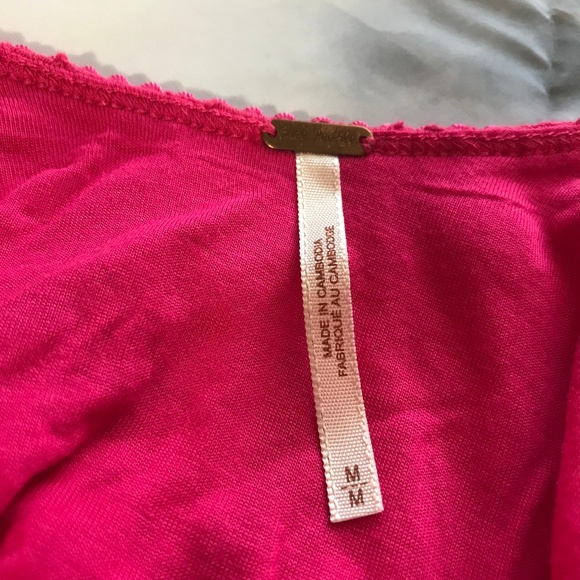 Free People Hot Pink Lace Rose Garden Dress - Picture 6 of 7